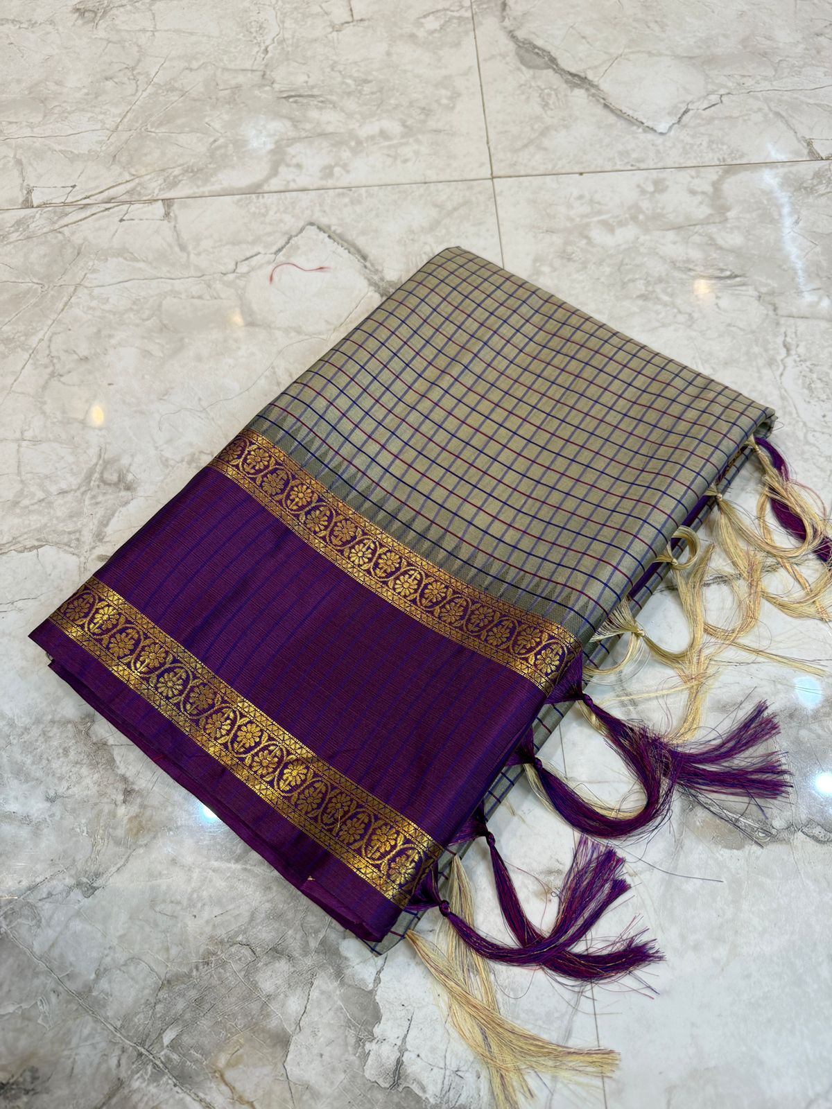 Banarasi soft katan silk border saree