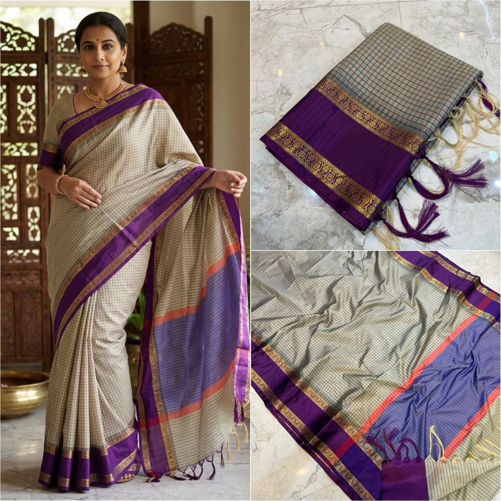 Banarasi soft katan silk border saree