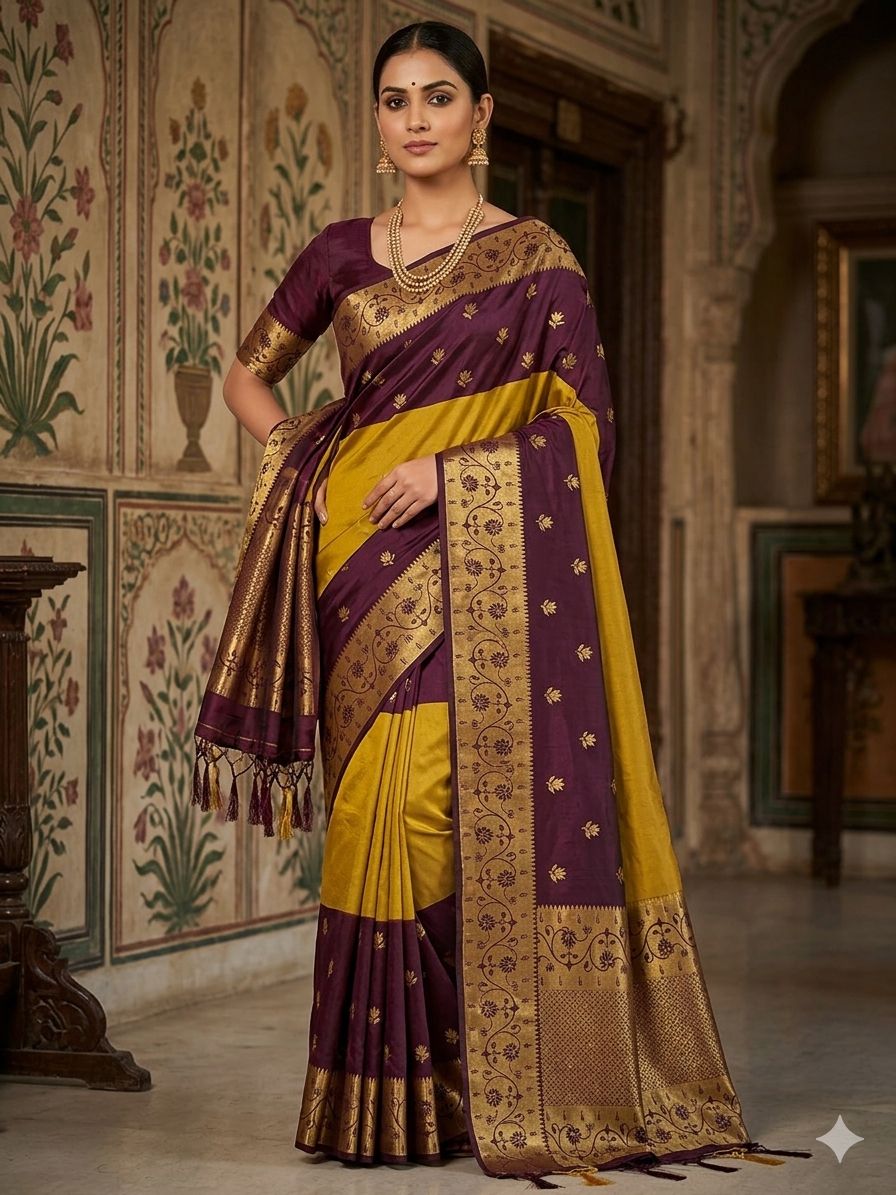 Banarasi soft tissue katan silk saree