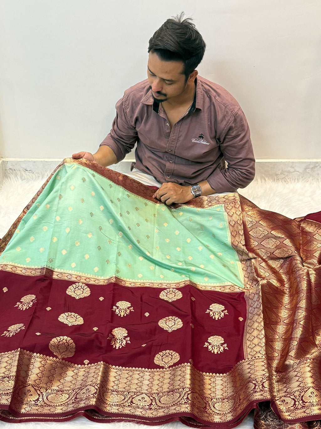 Banarasi soft dyeble katan silk saree