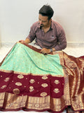 Banarasi soft dyeble katan silk saree