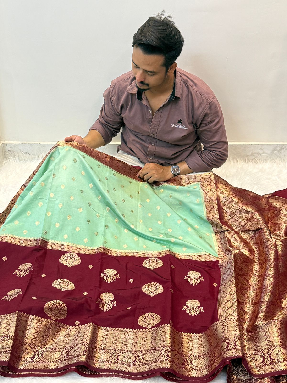 Banarasi soft dyeble katan silk saree