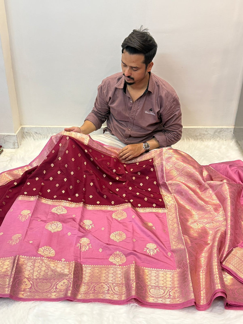 Banarasi soft dyeble katan silk saree