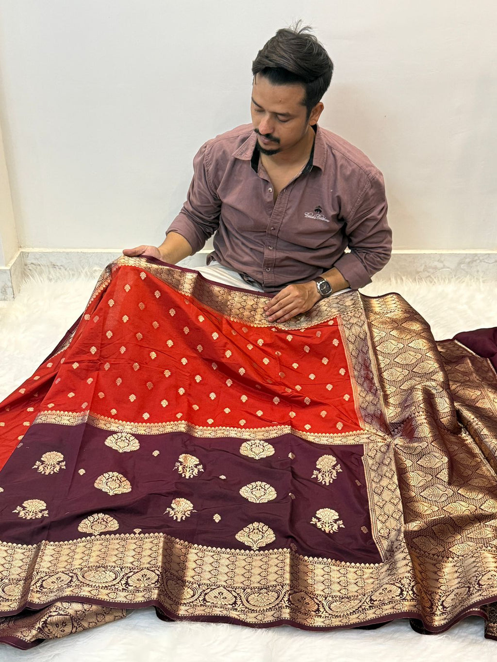 Banarasi soft dyeble katan silk saree