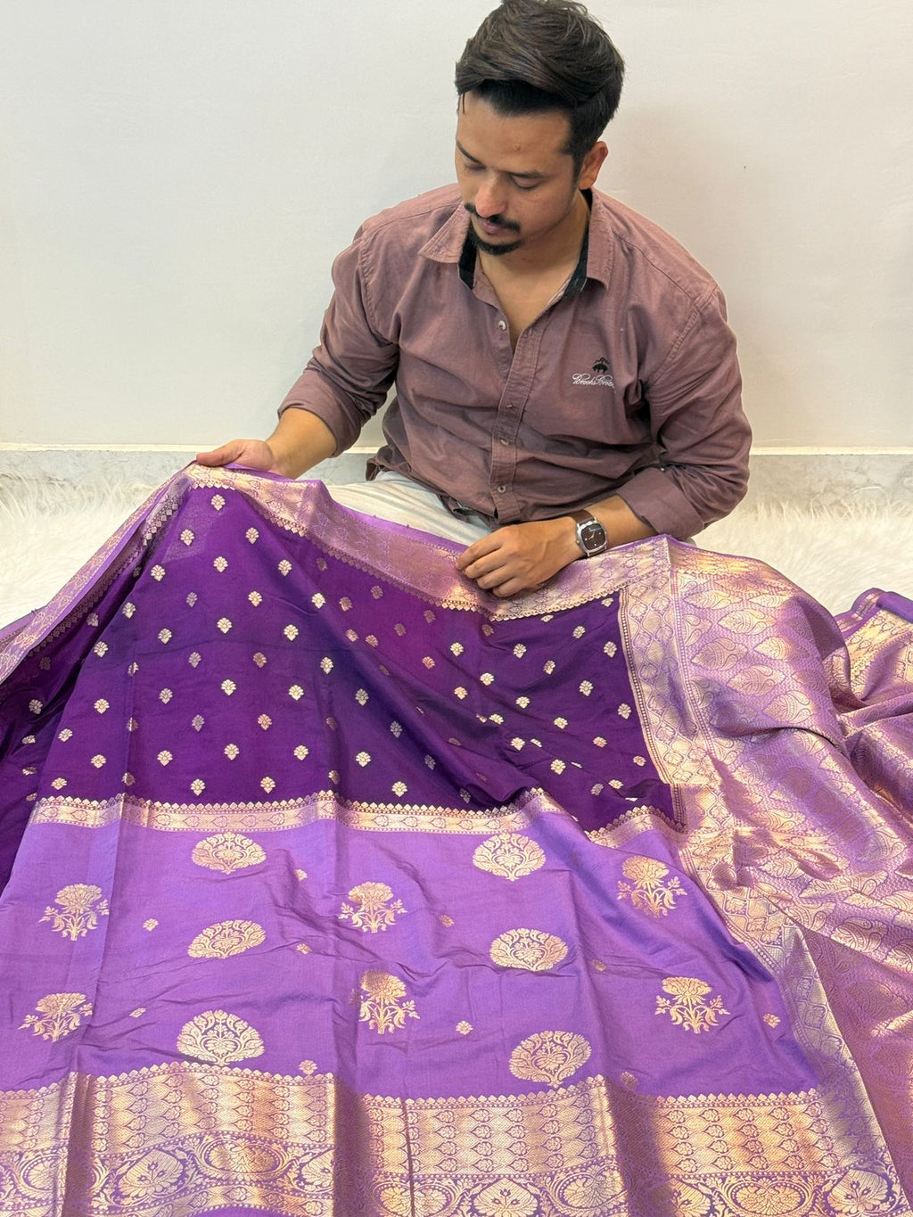 Banarasi soft dyeble katan silk saree
