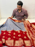 Banarasi soft dyeble katan silk saree DKS07