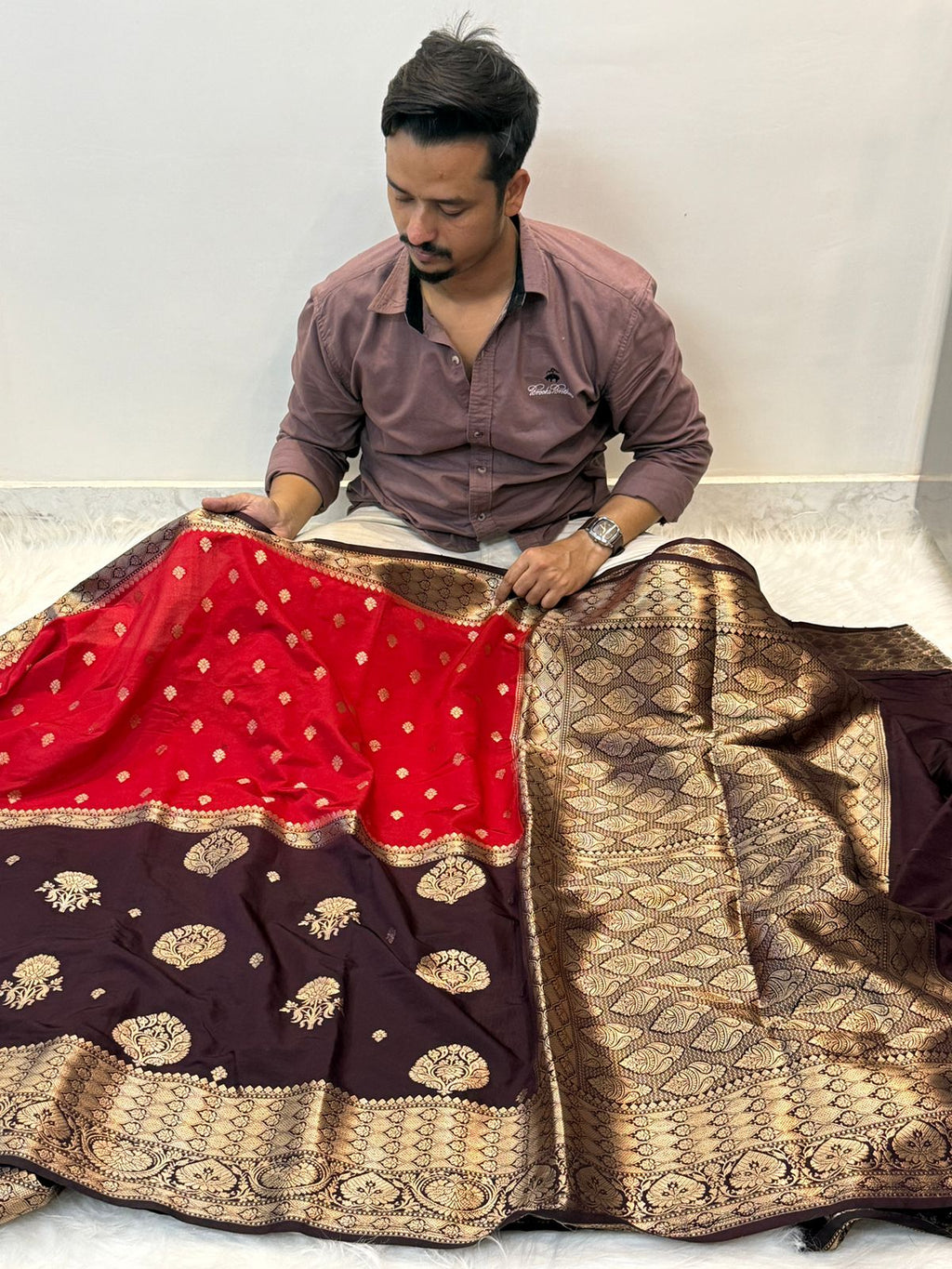 Banarasi soft dyeble katan silk saree DKS08