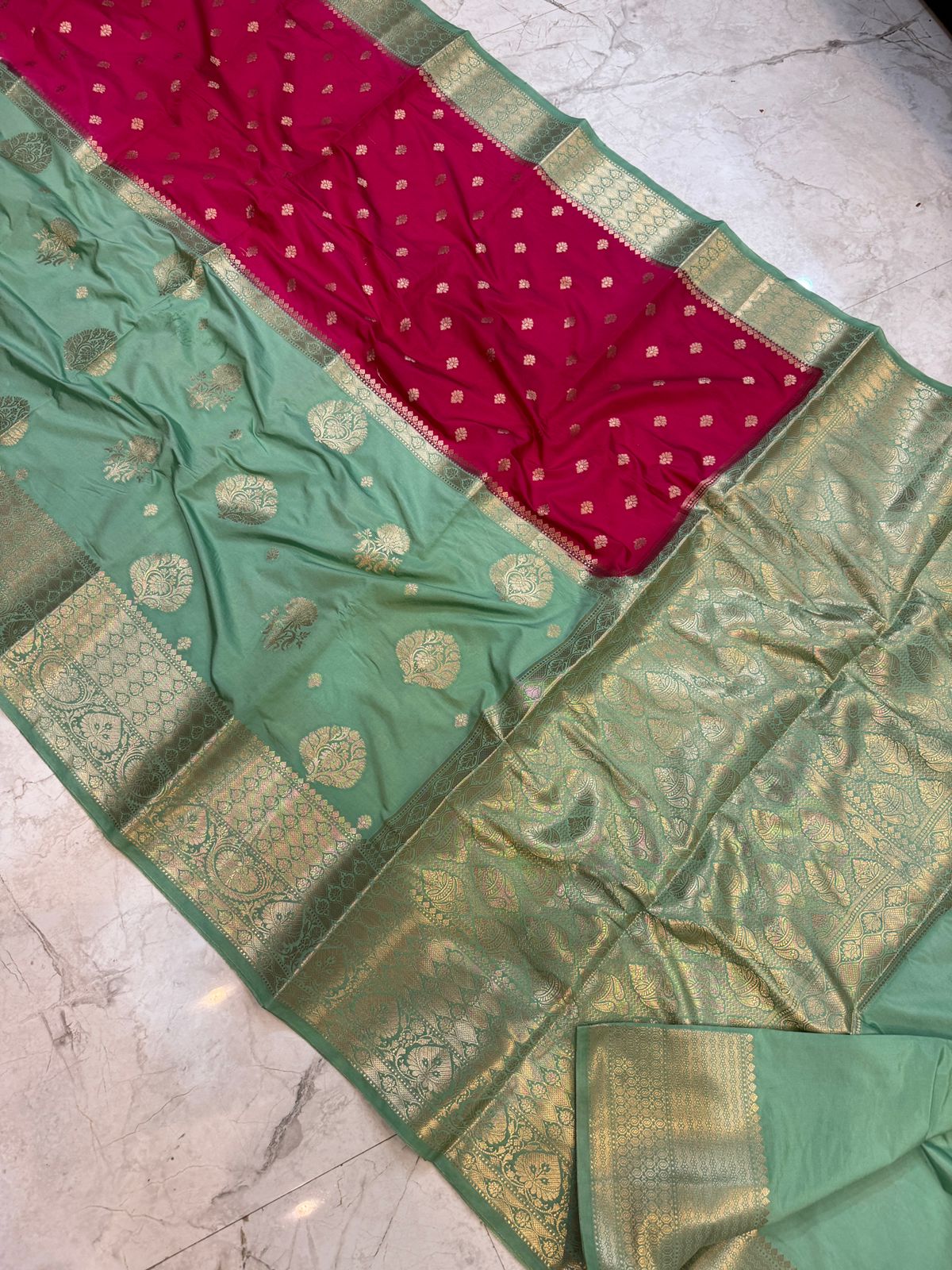 Banarasi soft dyeble katan silk saree
