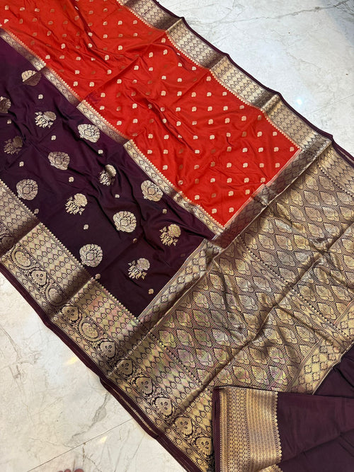 Banarasi soft dyeble katan silk saree