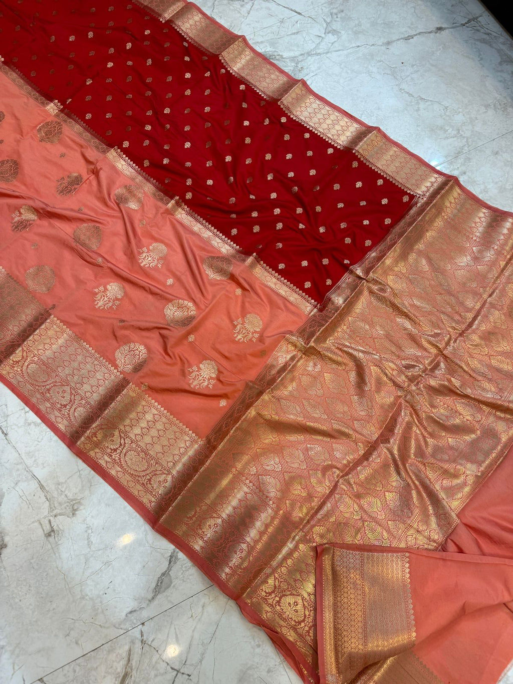 Banarasi dyeble soft katan silk saree