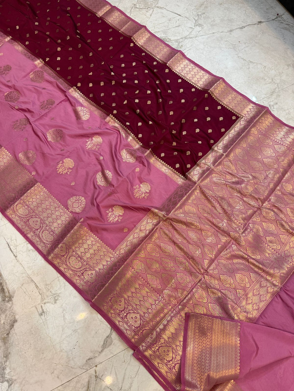 Banarasi soft dyeble katan silk saree