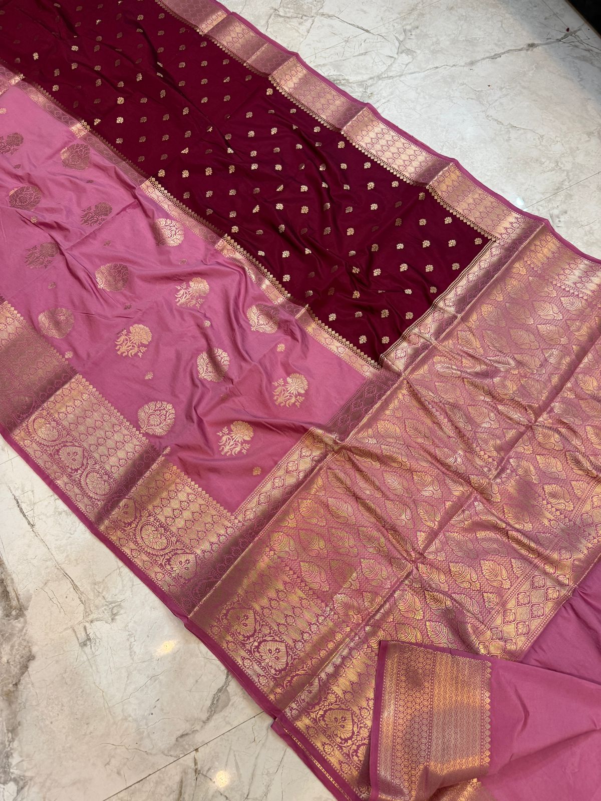 Banarasi soft dyeble katan silk saree