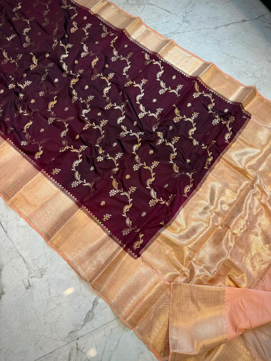 Banarasi soft dyeble katan silk saree SDK03