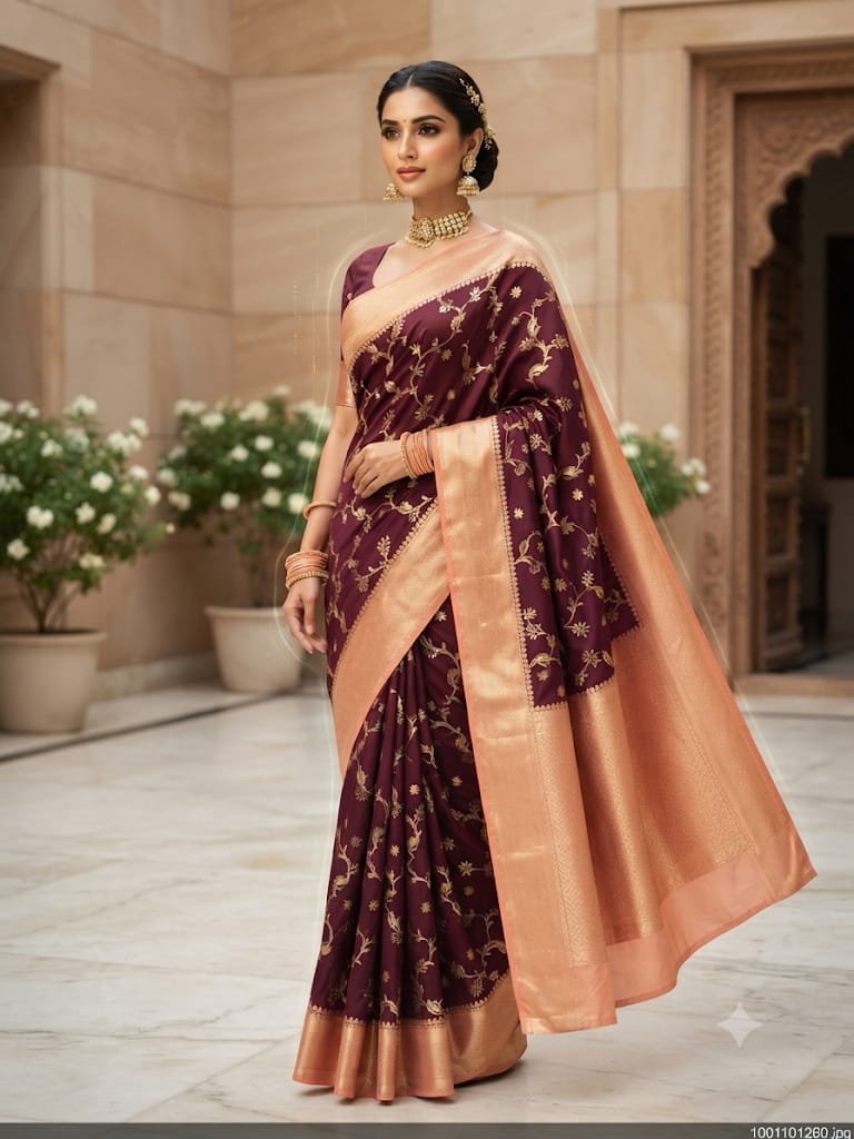 Banarasi soft dyeble katan silk saree SDK03