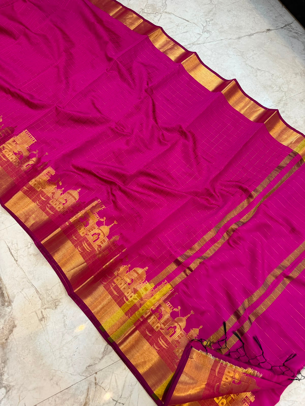 Banarasi Soft Katan Silk Saree | Ganga Ghat Design KGG01