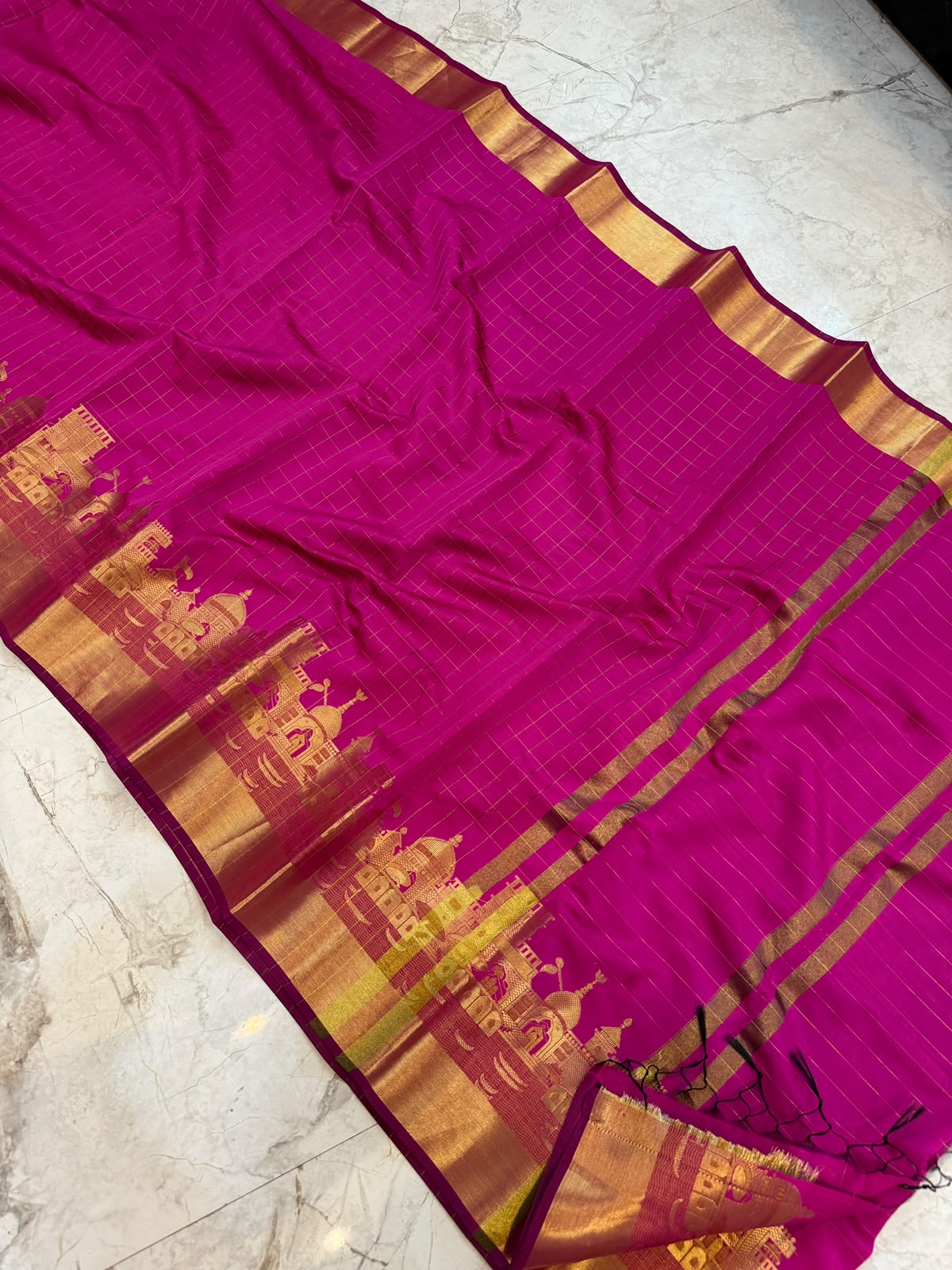 Banarasi Soft Katan Silk Saree | Ganga Ghat Design KGG01