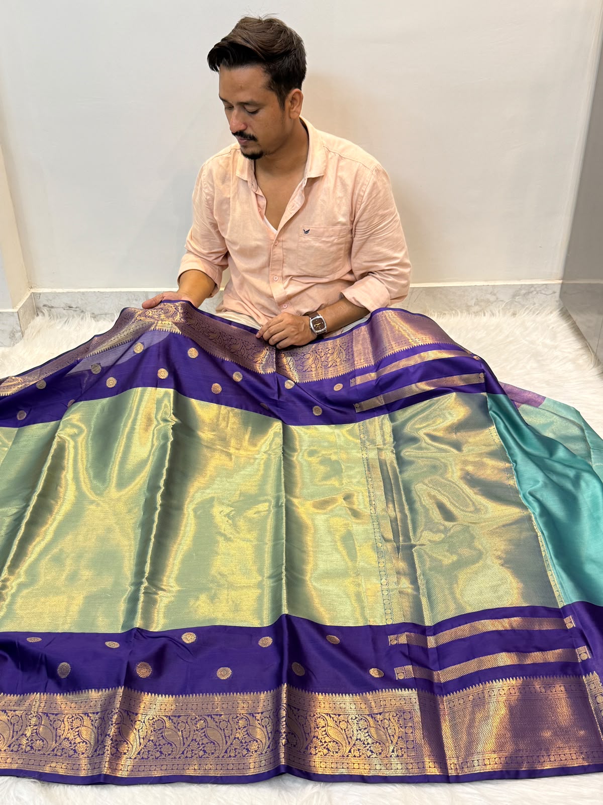 Banarasi soft semi tissue katan silk saree JHH3
