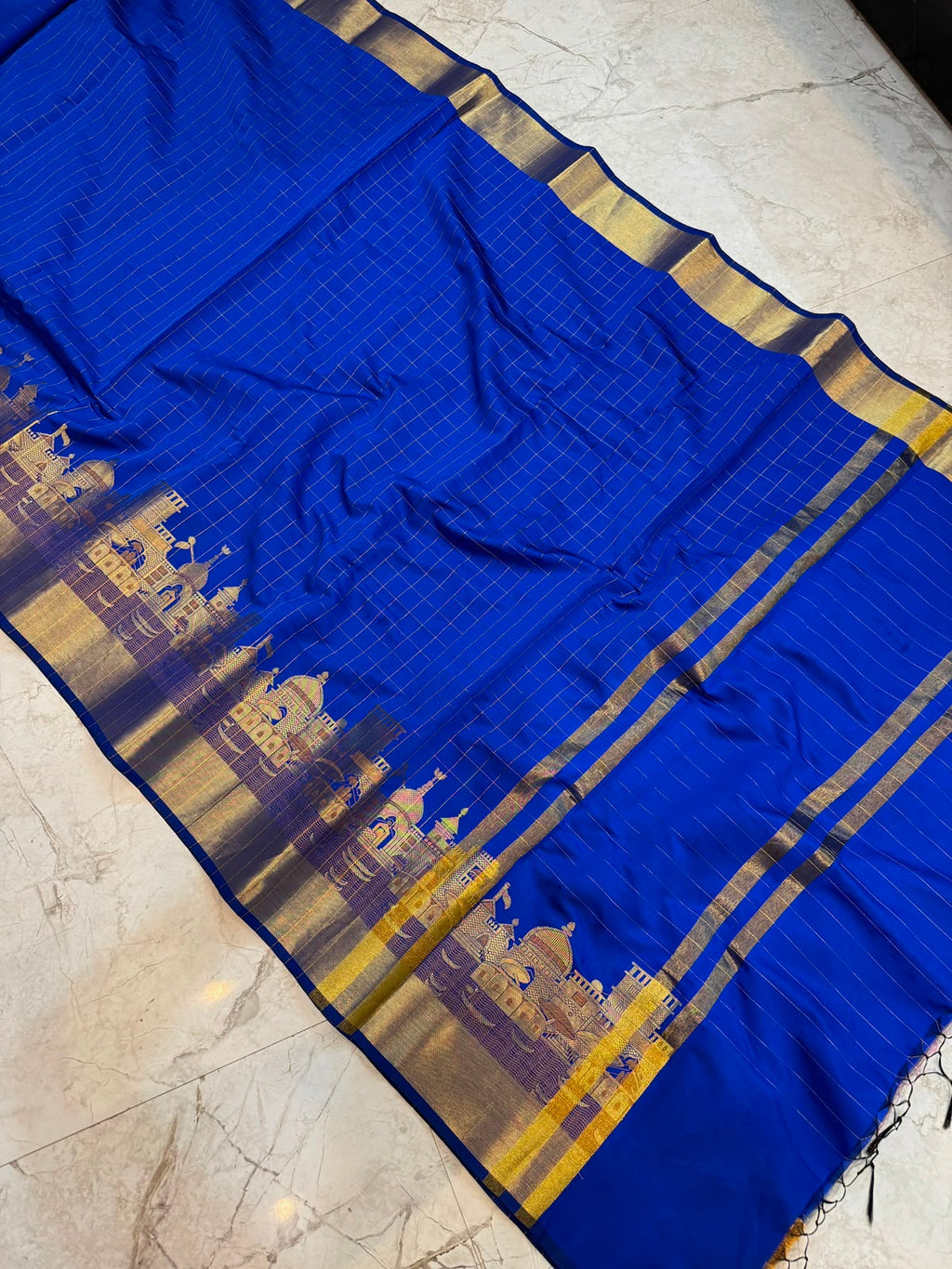 Banarasi soft katan silk ganga ghat design saree KGG05