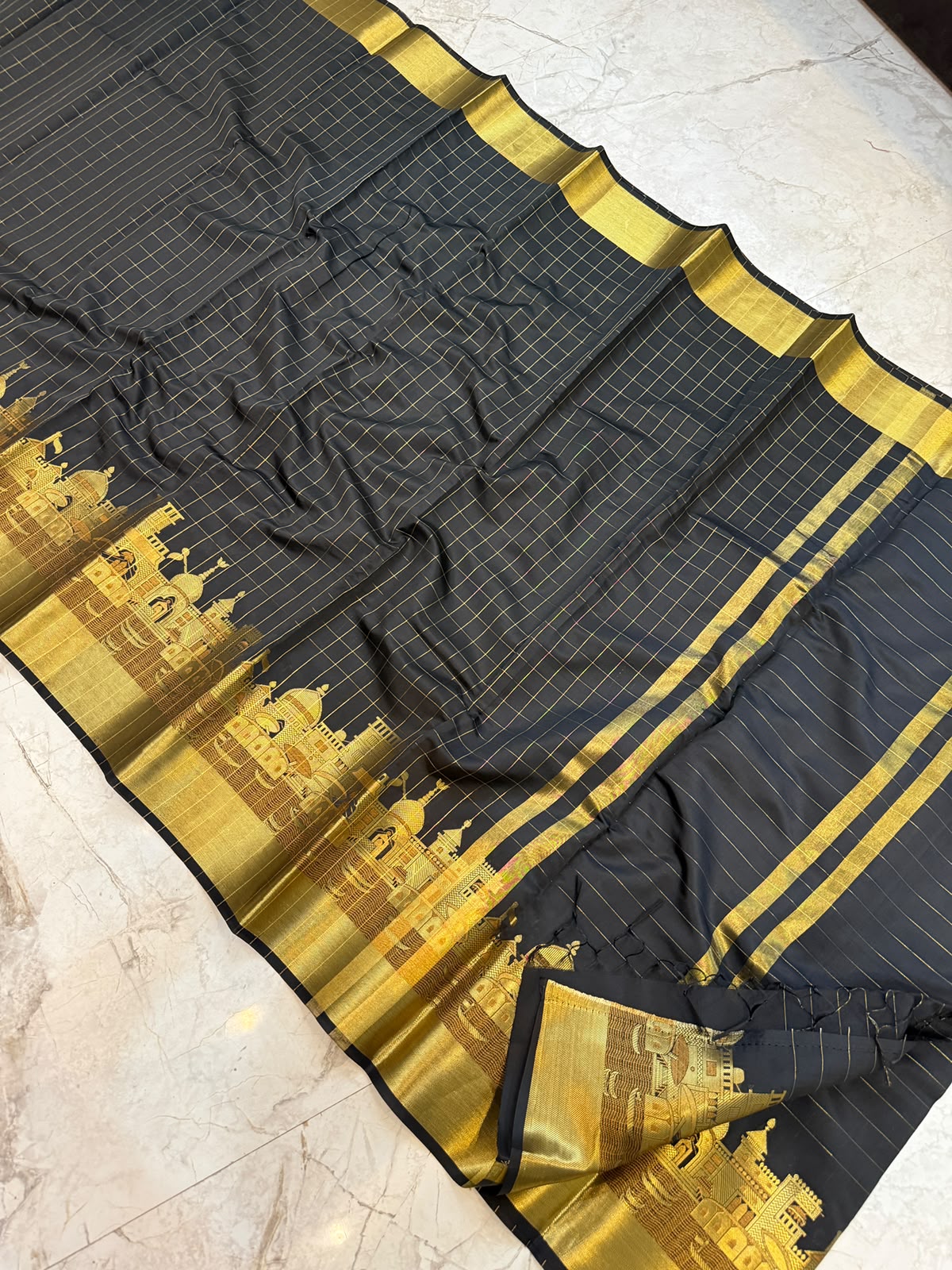 Banarasi soft katan silk ganga ghat design saree KGG04