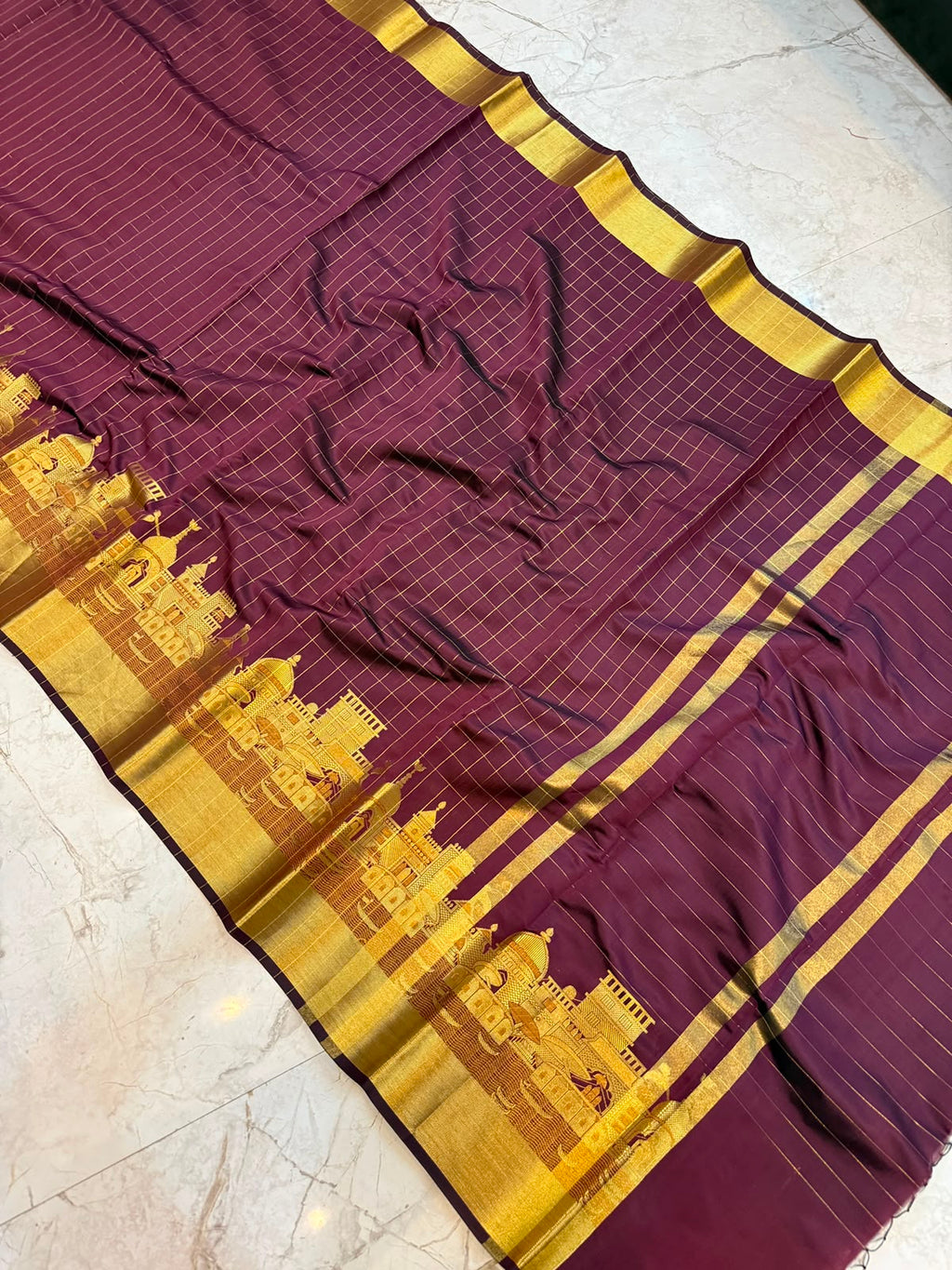Banarasi soft katan silk ganga ghat design saree KGG06