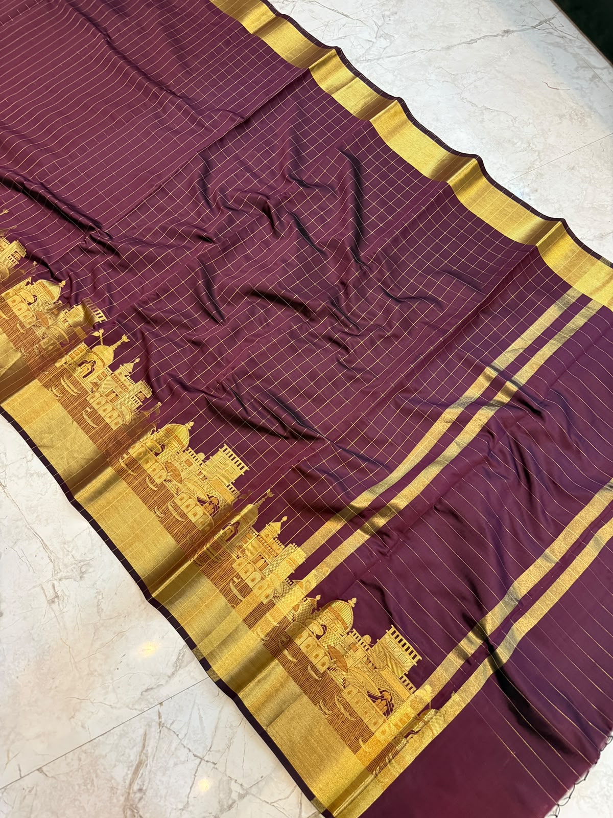 Banarasi soft katan silk ganga ghat design saree KGG06