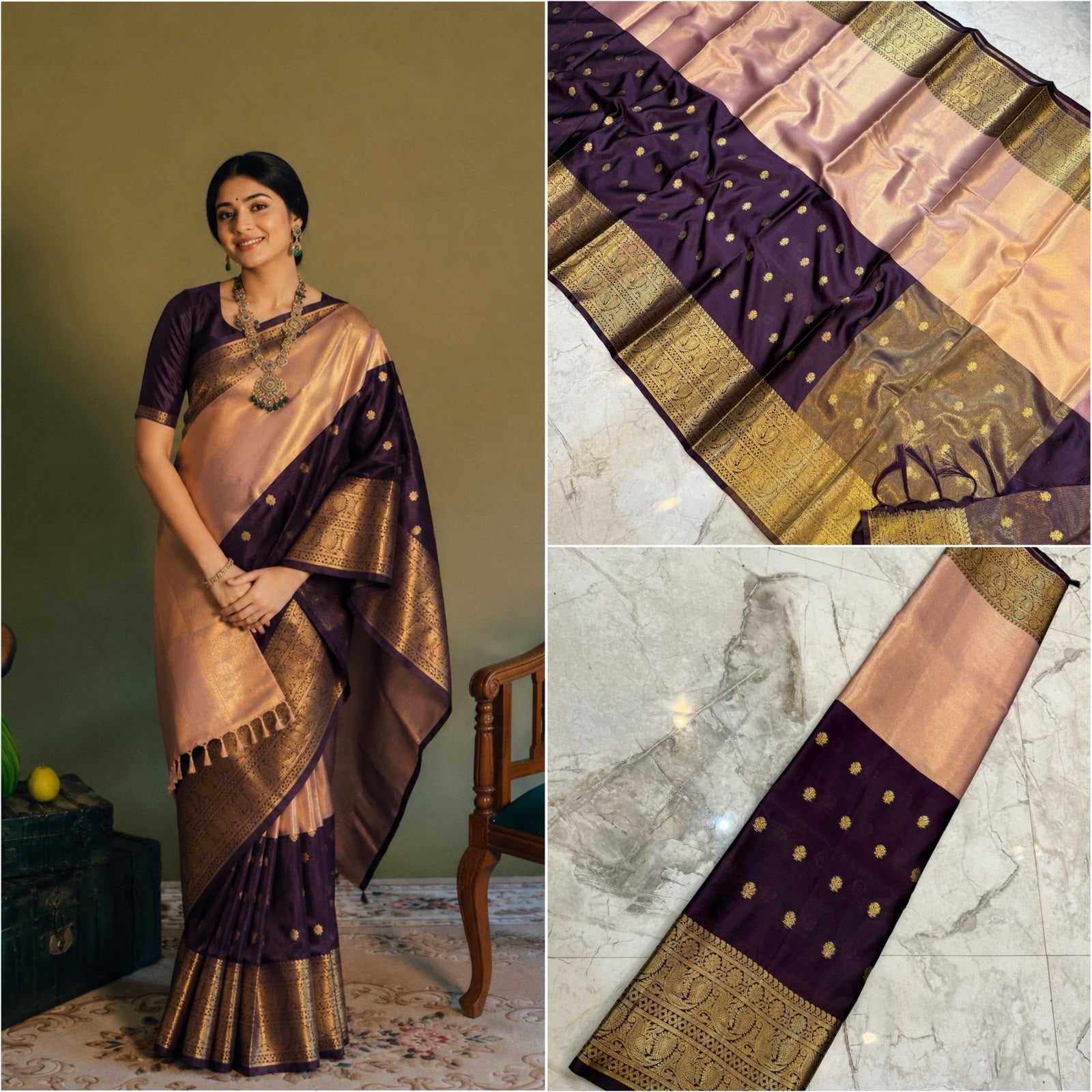 Banarasi soft tissue katan silk saree HHW
