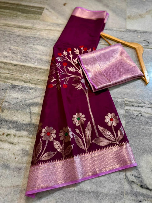 Banarasi dyeble katan silk saree SDR04